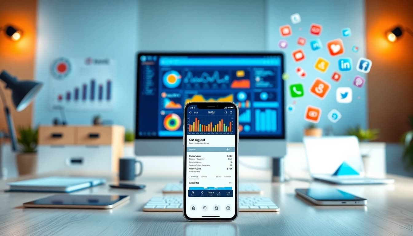Explore Instagram smm panel services on a professional digital marketing workspace