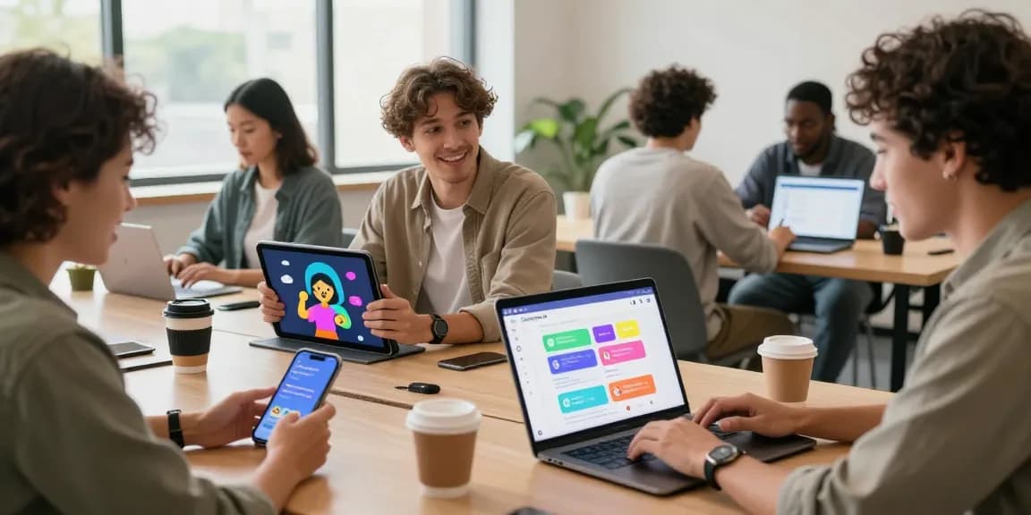 Users engaging with Crush on AI in a modern co-working space enhancing digital companionship.