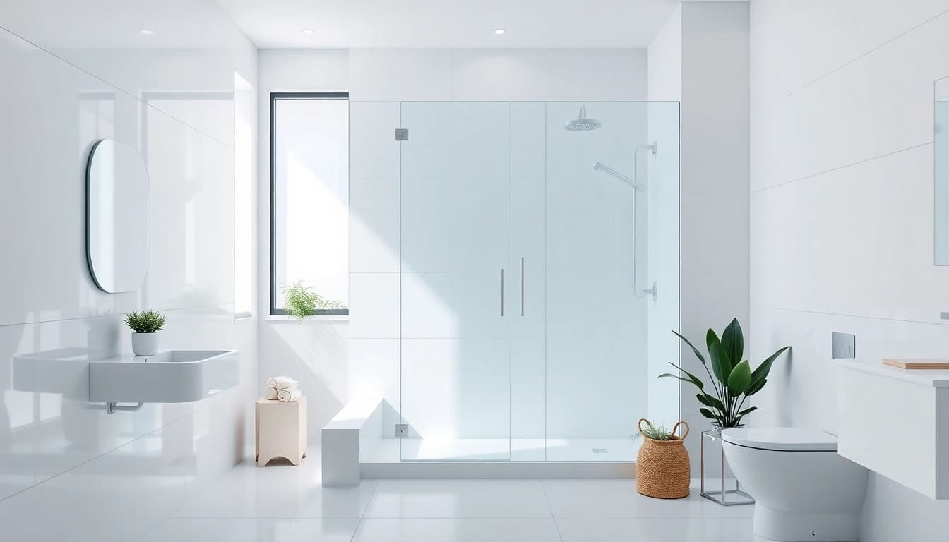 Installez une paroi de douche sirhona élégante en verre transparent dans votre salle de bains moderne.