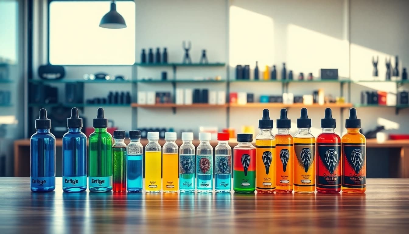 Showcase of premium vape products at vape juice depot highlighting quality and variety.