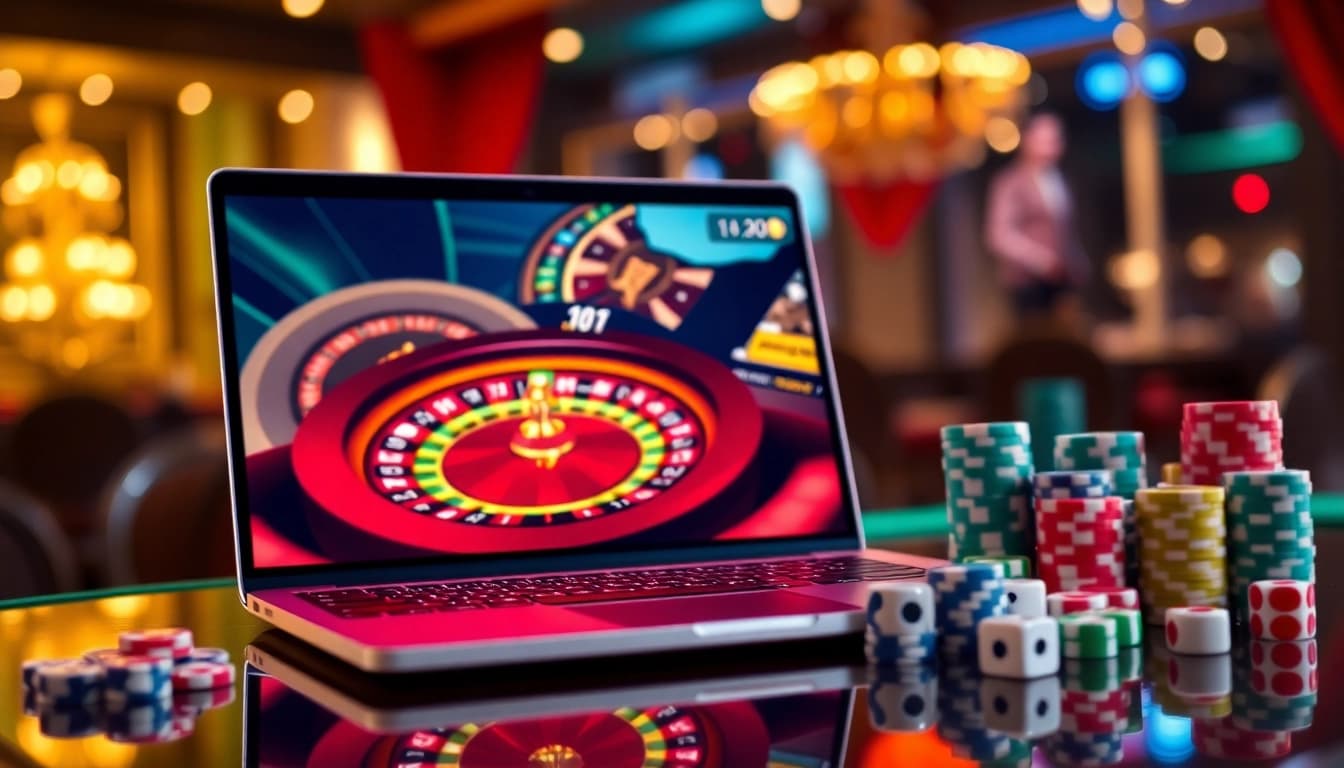 Découvrez l'excitation du casino en ligne 2026 avec une scène de jeu en ligne dynamique.