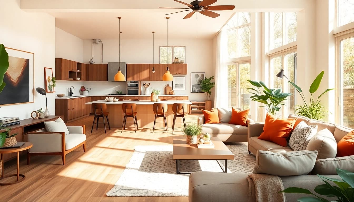 Seamless Living in a stylish, open living space with modern furniture and vibrant decor.
