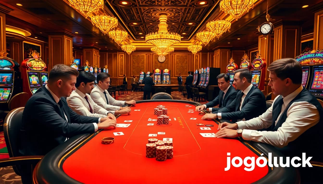 Experience the thrill of high-stakes poker at Jogoluck, where professional gameplay meets luxury.
