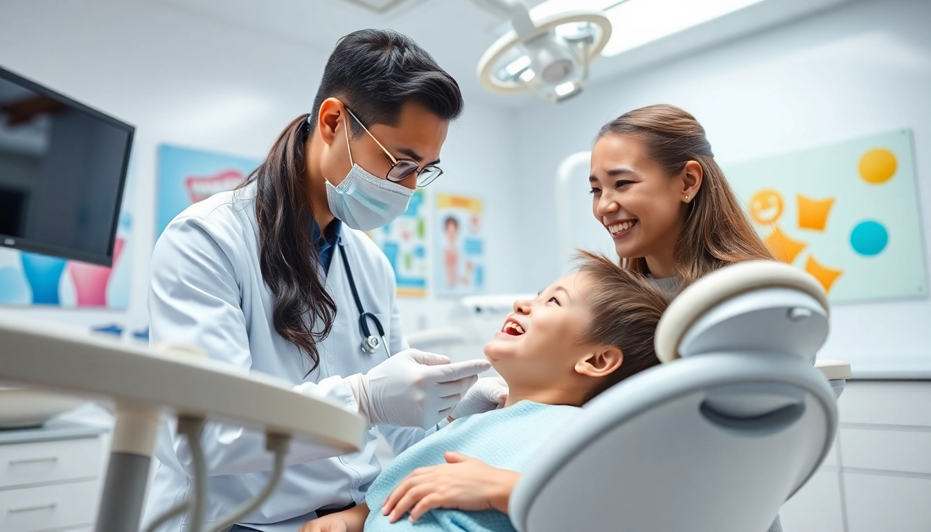 Orthodontics consultation between a professional orthodontist and young patient in a bright dental clinic.