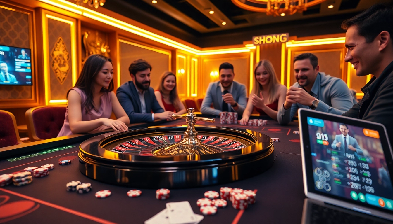 Plongez dans l'excitation du casino en ligne 2026 avec des tables de jeu vibrantes et des éléments de luxe.