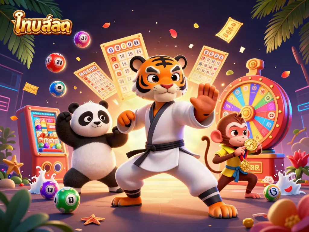 Experience ไทย สล็อต's thrilling atmosphere with dynamic characters engaging in vibrant gambling activities.