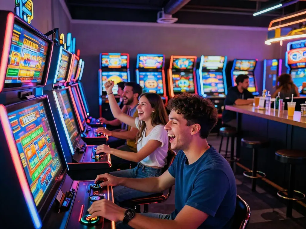 ZEUS222 sebagai situs slot gacor dengan pemain menikmati kemenangan di mesin slot modern.