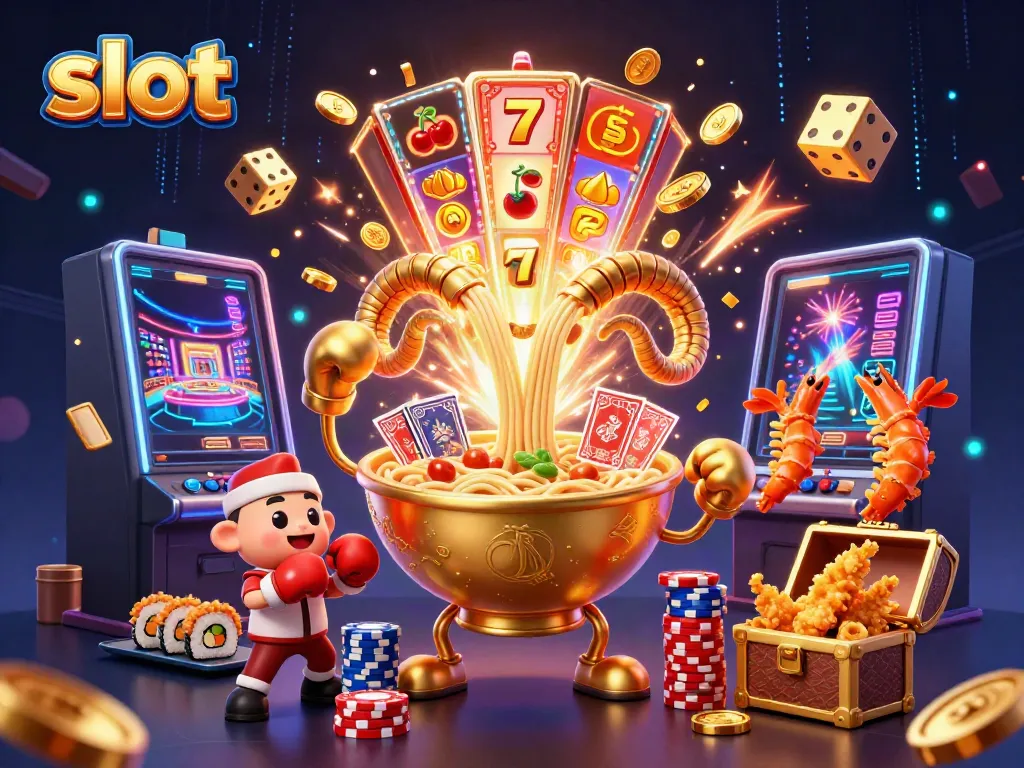 Experience the excitement of slots with a vibrant scene featuring animated characters and a jackpot explosion.