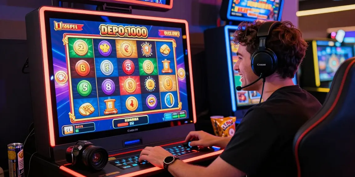 Player enjoying an exciting online gaming experience on slot depo 1000 with engaging visuals and warm atmosphere.
