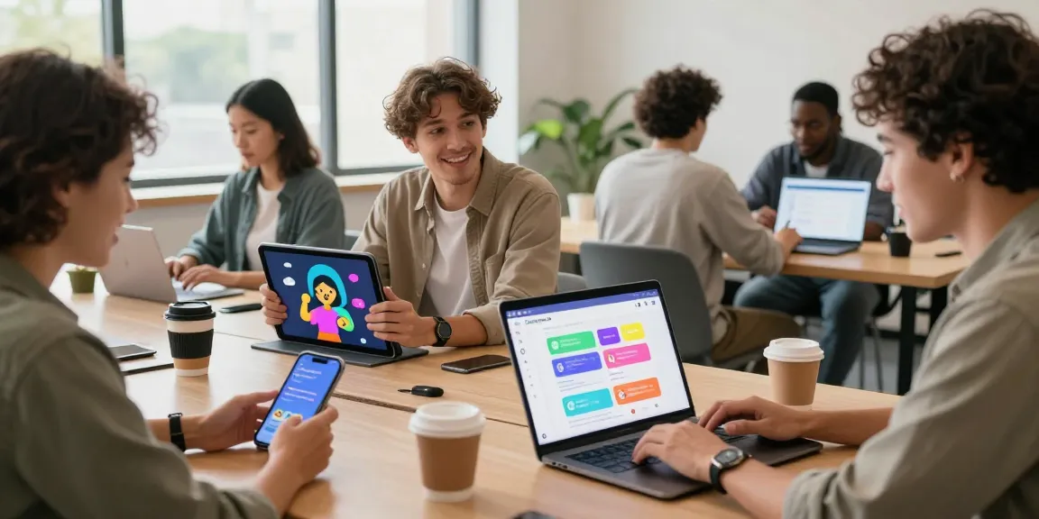 Users engaging with Crush on AI in a modern co-working space enhancing digital companionship.