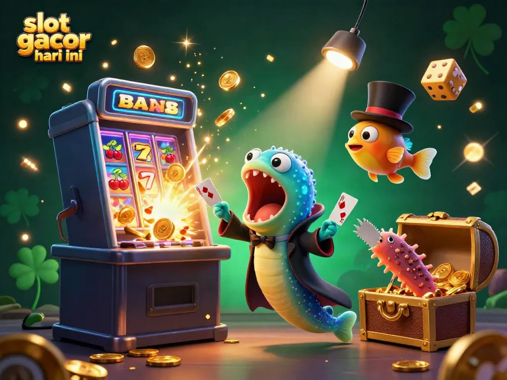 Permainan slot gacor hari ini dengan gulper eel, ikan pemancing, dan mentimun laut dalam aksi sulap.