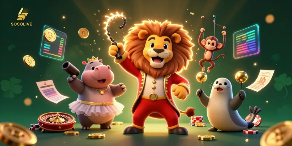 Engage with SOCOLIVE's thrilling live casino experience supported by vibrant characters and dynamic betting elements.