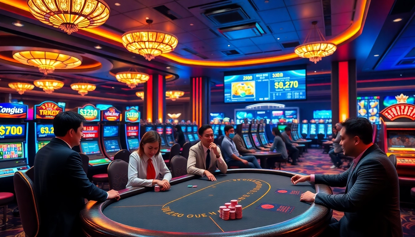 Players at a luxurious gg88 casino table strategizing their next winning move.