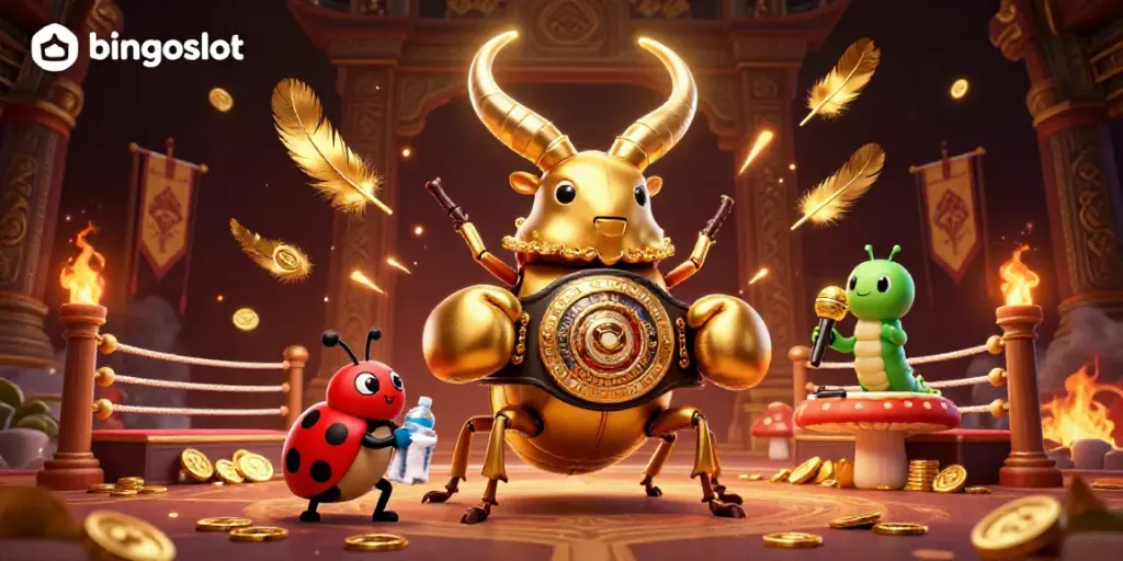 Permainan bingoslot yang mendebarkan dengan karakter kartun menarik dalam ilustrasi 3D.