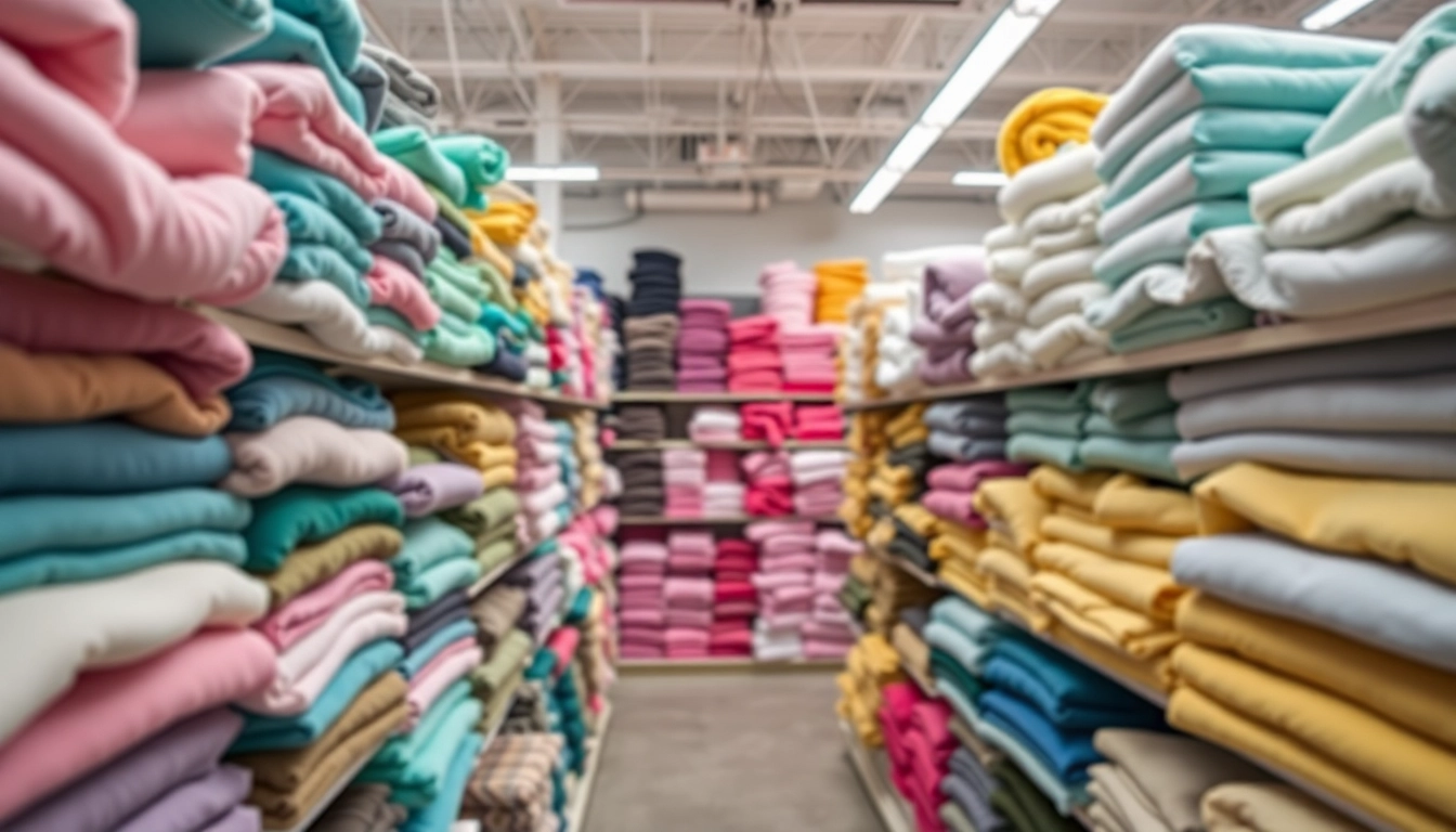 Fleece stof kopen: kleurige fleece stoffen in een stofwinkel met diverse patronen en texturen.