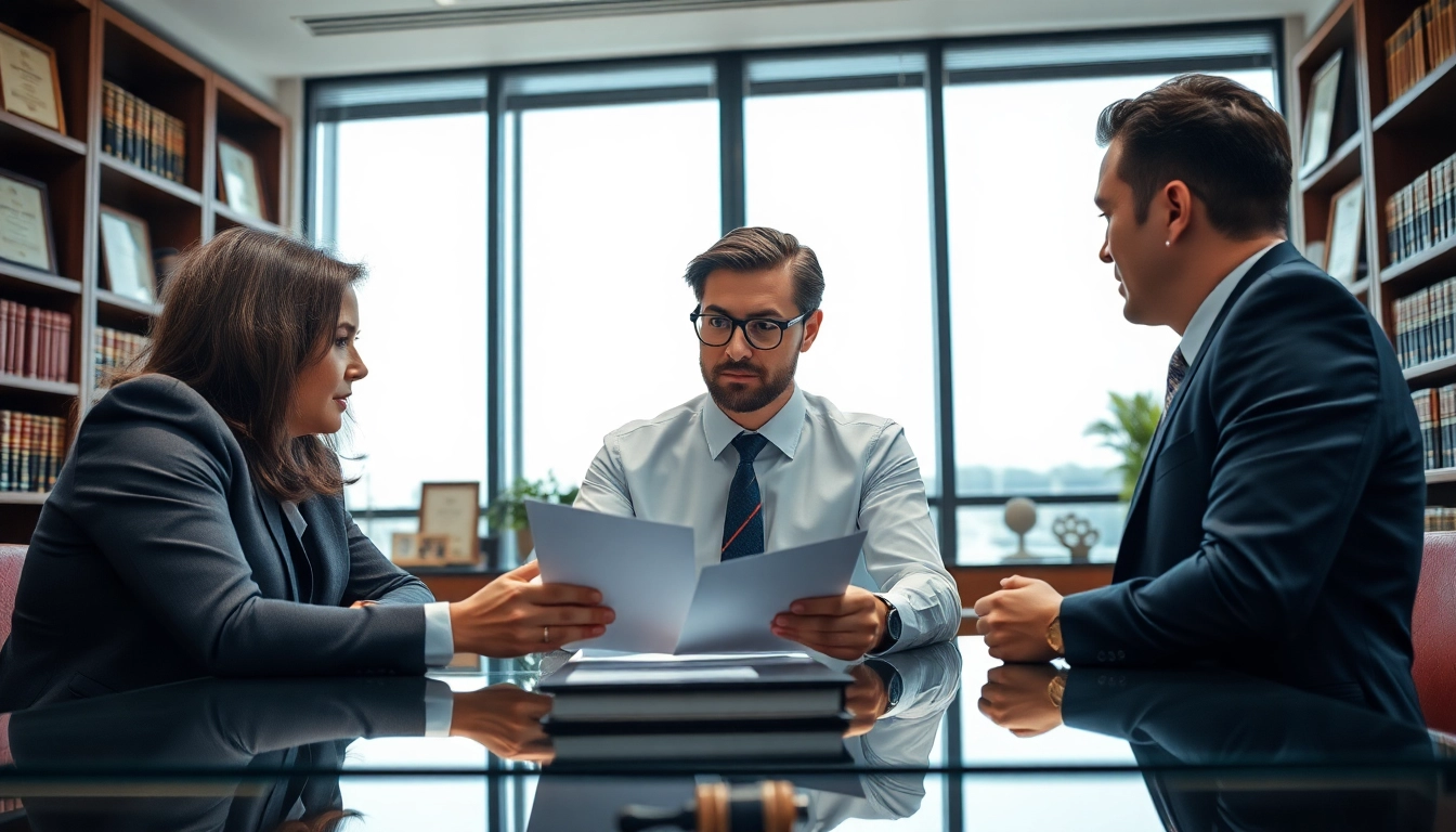 Legal Recoveries attorney consulting with clients in a professional office setting.