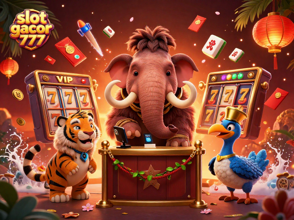 Experience the thrill of slot gacor 777 with vibrant characters and dynamic casino elements