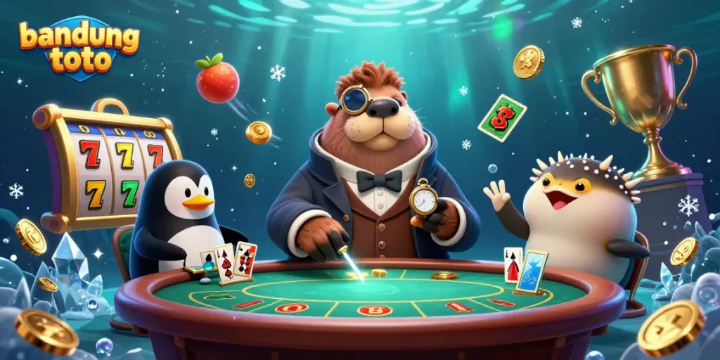 Experience thrilling gameplay with bandung toto in a lively underwater casino setting.