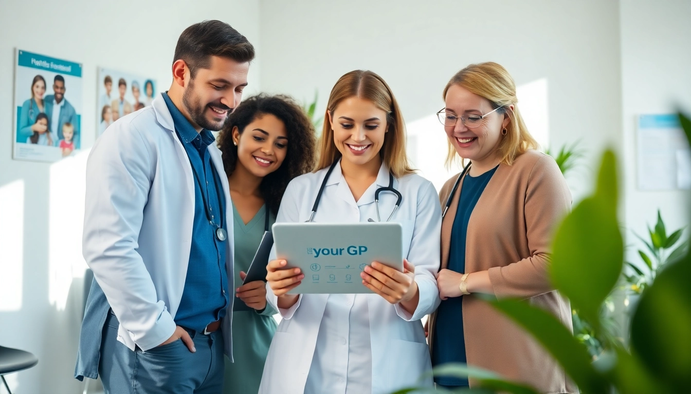 YourGP healthcare team engaging with a patient using digital tools.