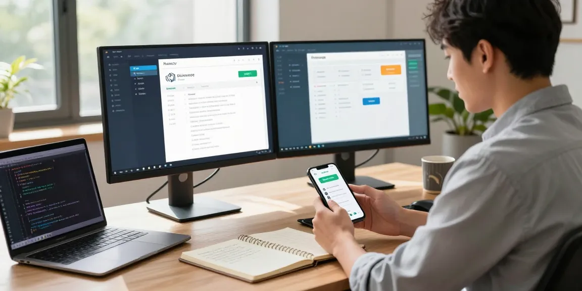 Explore GBWhatsApp features on a smartphone in a vibrant tech office.
