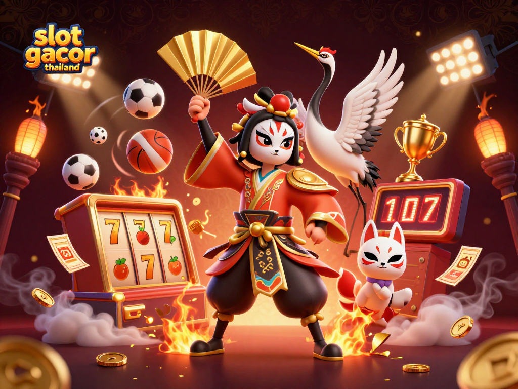 Experience thrilling gameplay with slot gacor thailand in this vibrant casino-themed illustration.