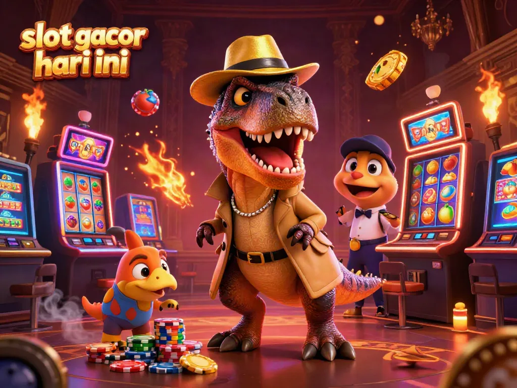 Menangkan slot gacor hari ini dengan karakter unik dalam ilustrasi kasino 3D.