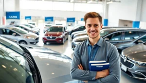 Explore options to buy a car in a vibrant dealership atmosphere with friendly staff.