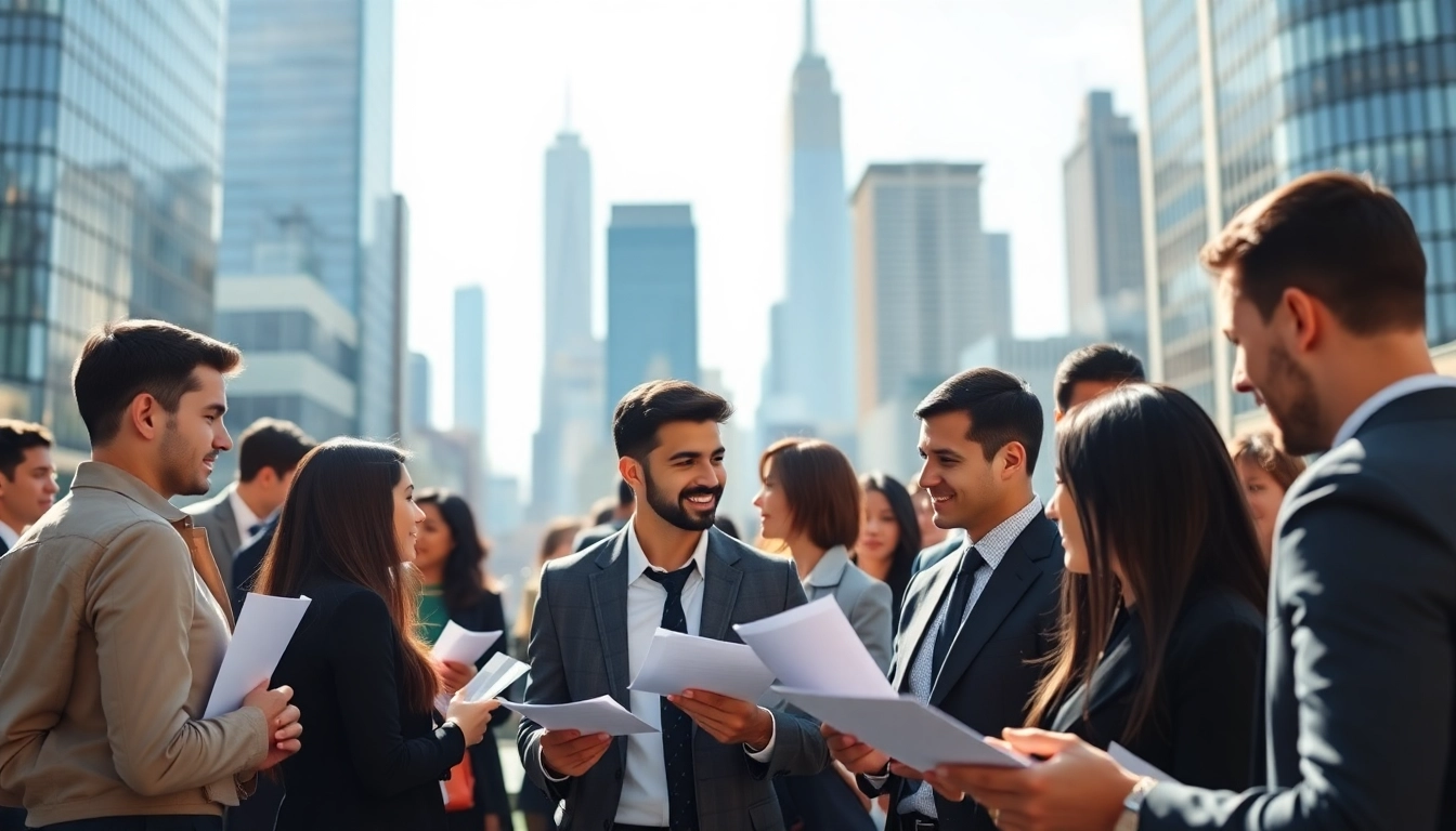 Engage with the vibrant free job post new york scene at a bustling career networking event.