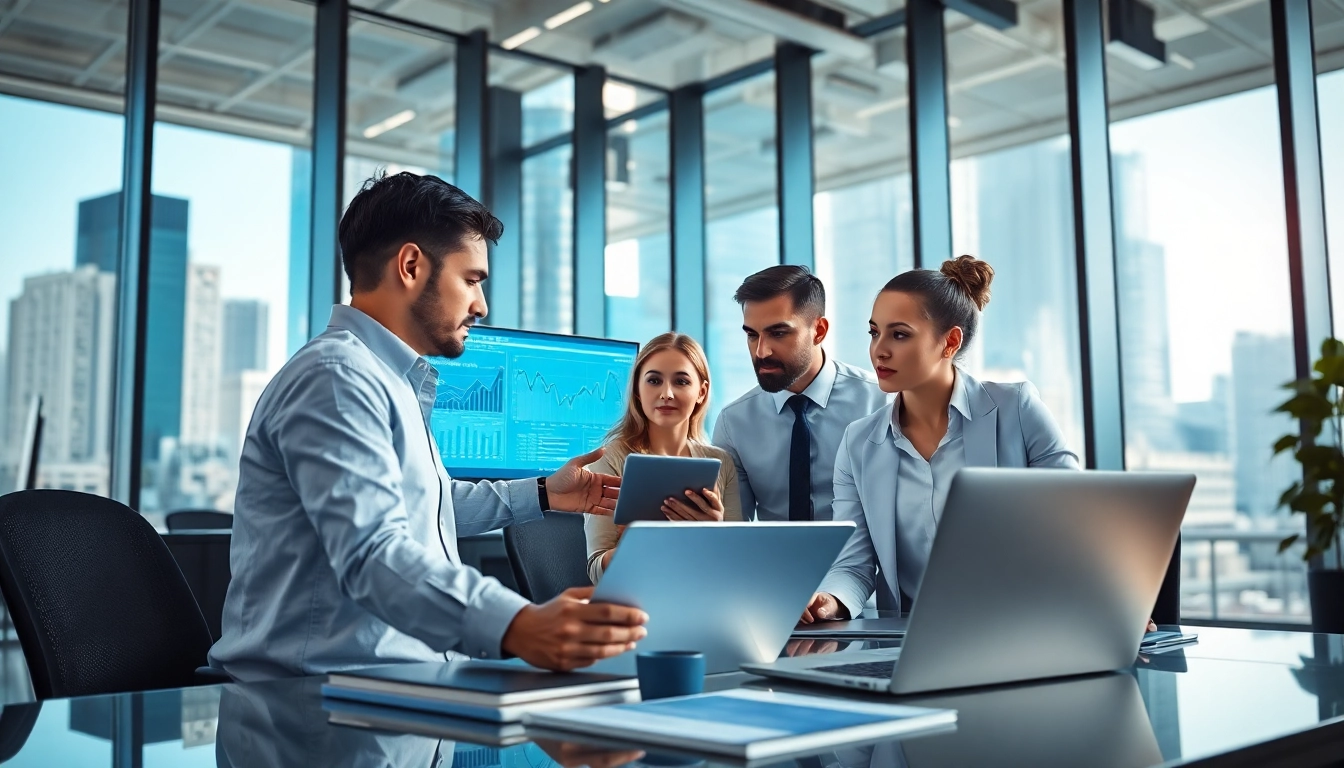 Enhancing Cost-Effective IT Management through team collaboration in a modern office.