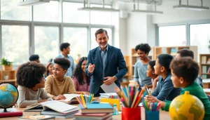 Enhance Education engagement with students actively participating in a collaborative classroom setting.