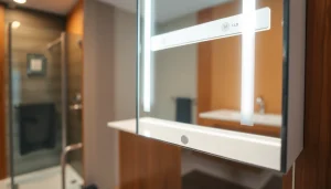 Der sonni Spiegelschrank in modernem Design bietet praktische Funktionen und elegantes Ambiente.