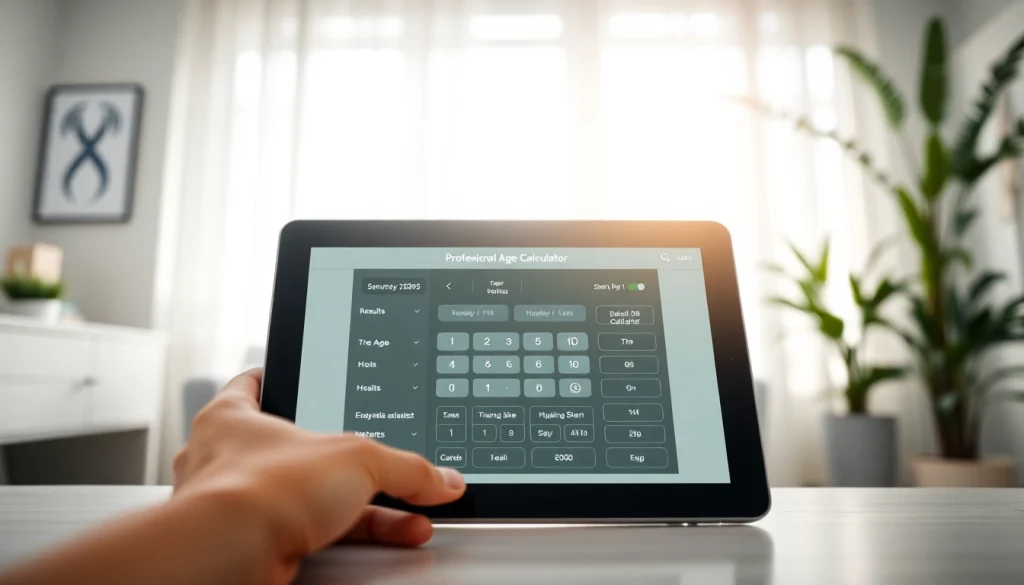 Calculate your biological age calculator seamlessly on a professional tablet interface in a health clinic.