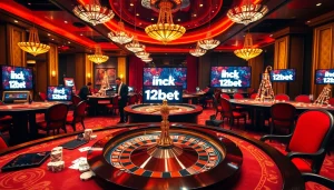 Players engaging in thrilling action at a high-end casino table while exploring ink vao 12bet options.
