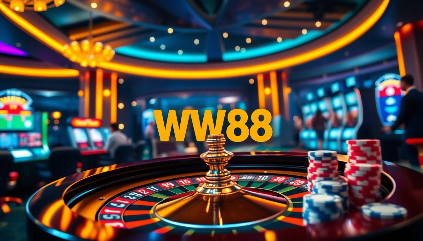Experience thrilling action at WW88 with players enjoying vibrant casino games and digital interfaces.