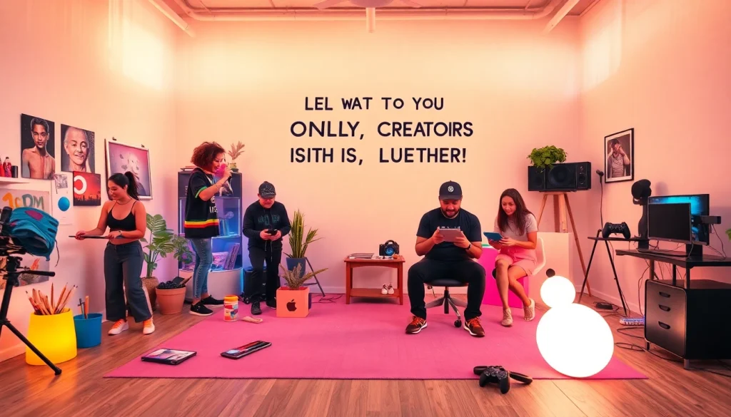 Discover OnlyFans Nearby Creators in a vibrant studio with diverse content niches.