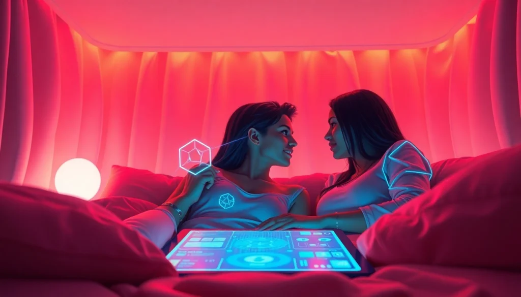 Engaging scene depicting intimate interactions with sex AI in a cozy, modern setting.