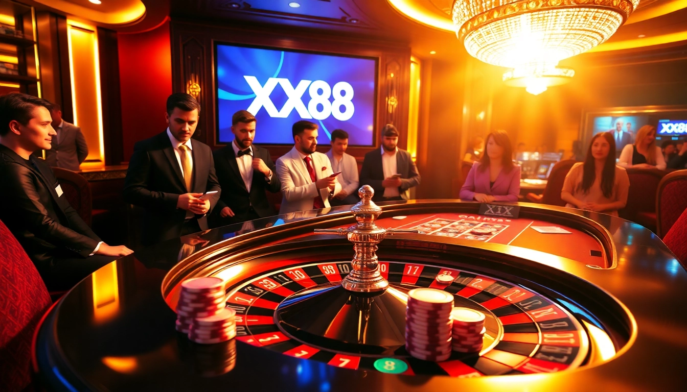 Experience the excitement at XX88.nl with a vibrant poker scene filled with chips and cards.
