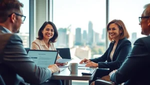 Trusted migration agent in Melbourne consulting clients in a modern office.