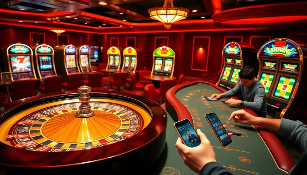 Win big at https://okfun.page with a vibrant casino scene featuring roulette, poker, and online gaming excitement.