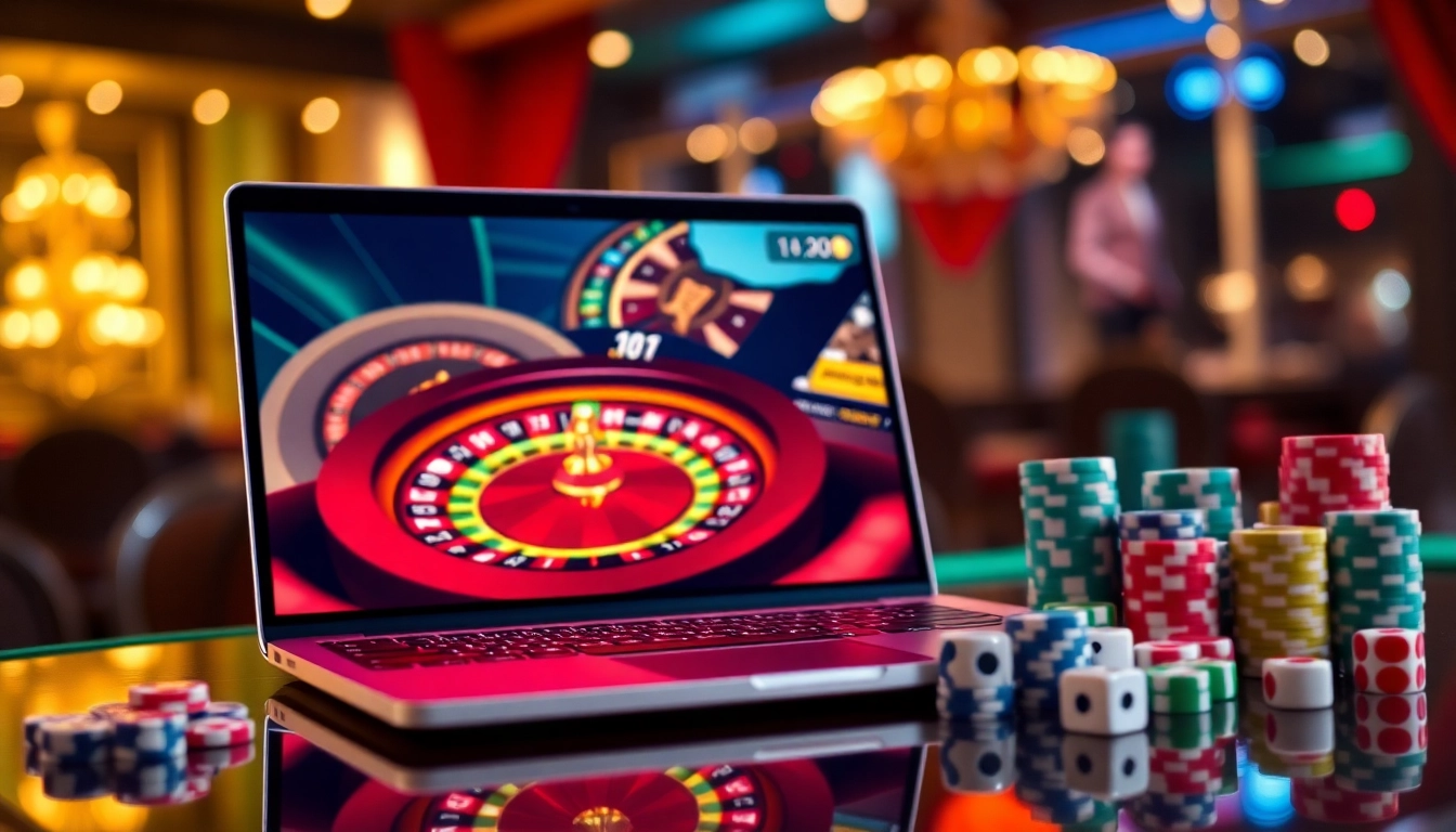 Découvrez l'excitation du casino en ligne 2026 avec une scène de jeu en ligne dynamique.
