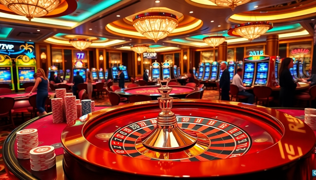 Experience gaming excitement at 777VIP with vibrant casino tables and thrilling roulette action.