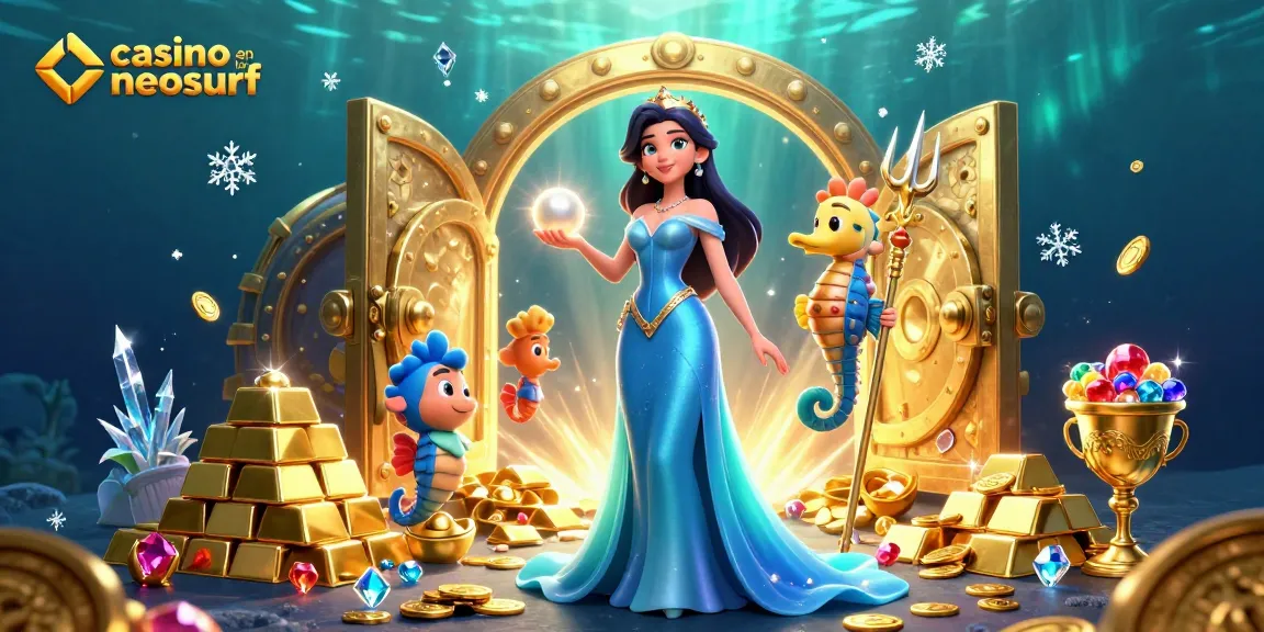 Jouez à des jeux passionnants au casino en ligne neosurf avec une scène de trésor sous-marin époustouflante.