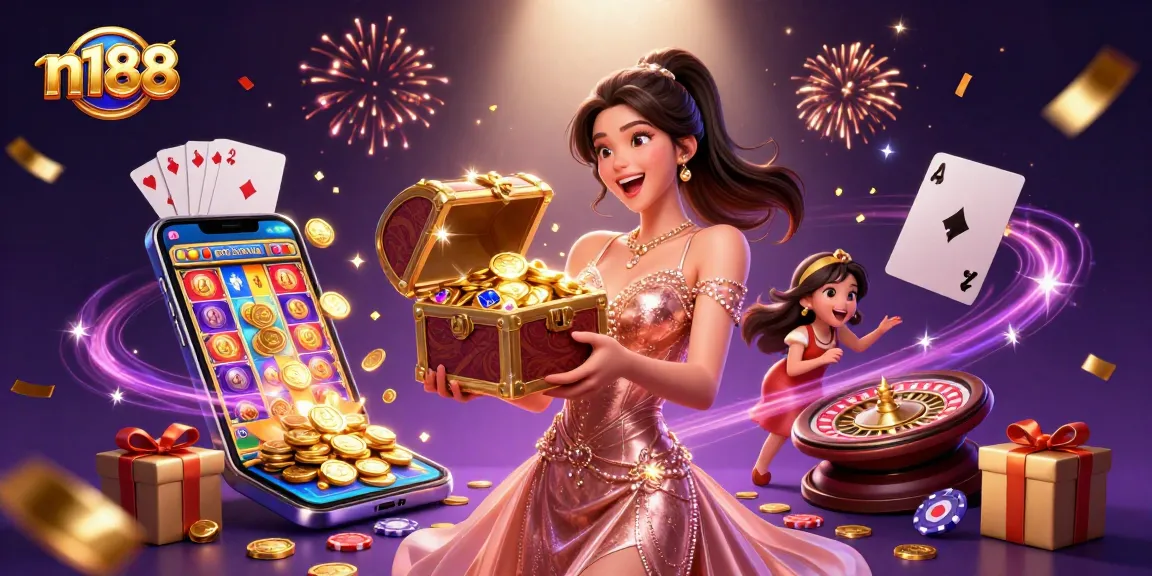 n188 captivating treasure chest overflowing with gold coins, celebrating the excitement of high-stakes gambling.