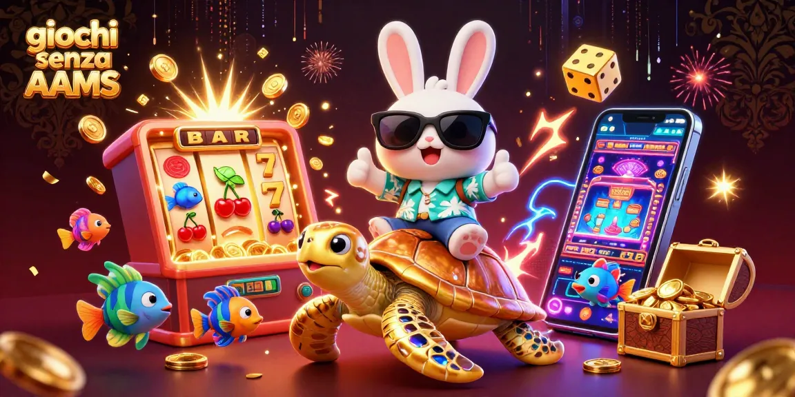 Gioca a emozionanti giochi senza AAMS con personaggi gioiosi e vivaci elementi di casinò in una ricca scena 3D.