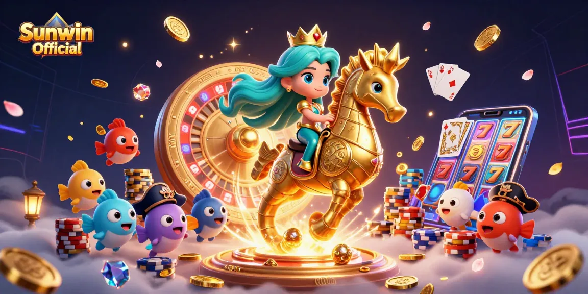 Play and win at Sunwin Official with this vibrant casino scene featuring a magical mermaid princess.