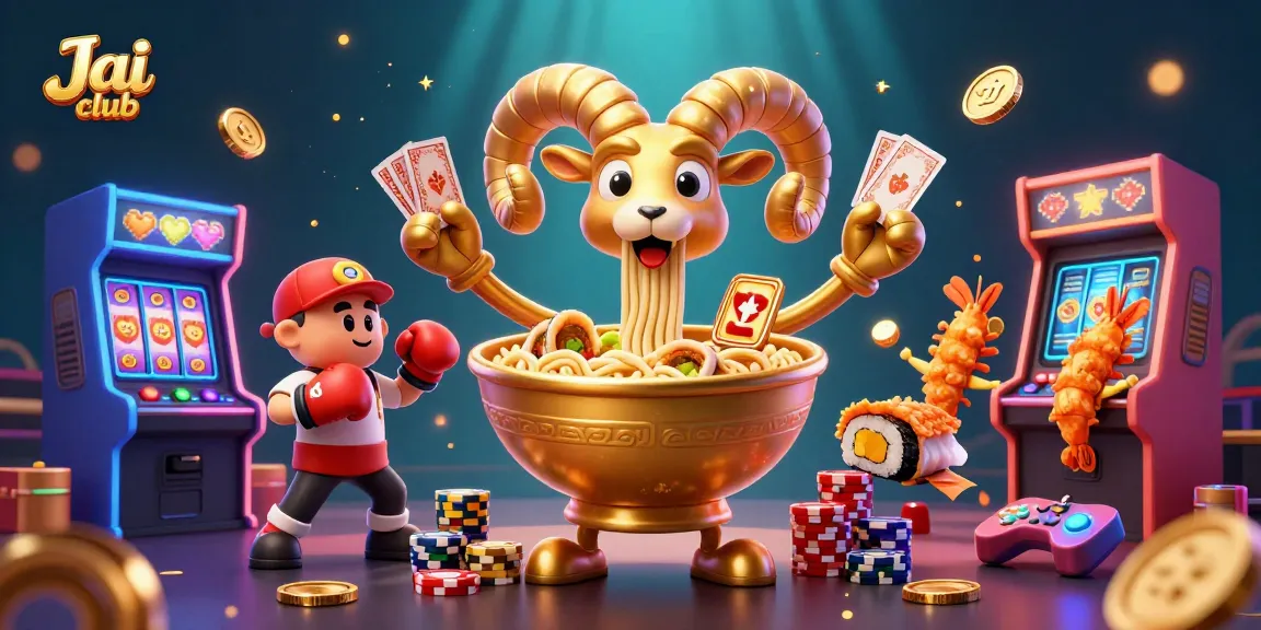Experience the thrill at Jai club with vibrant casino elements and engaging characters.