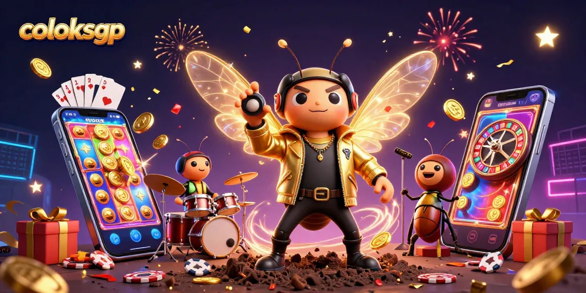 Experience thrilling gameplay with coloksgp, featuring a vibrant 3D casino celebration scene.