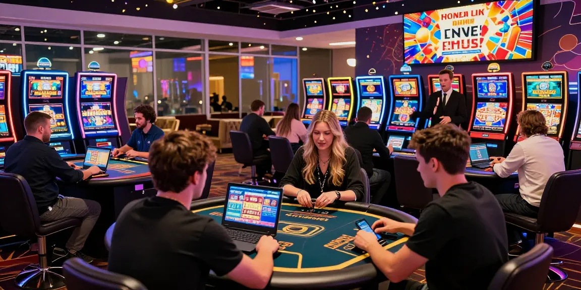 Exciting gaming scene at https://rcnhca.org.uk showcasing players immersed in non UK casino action.