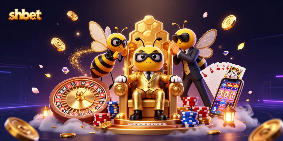 Engage with shbet's thrilling casino experience featuring a bumblebee boss and sparkling casino elements.